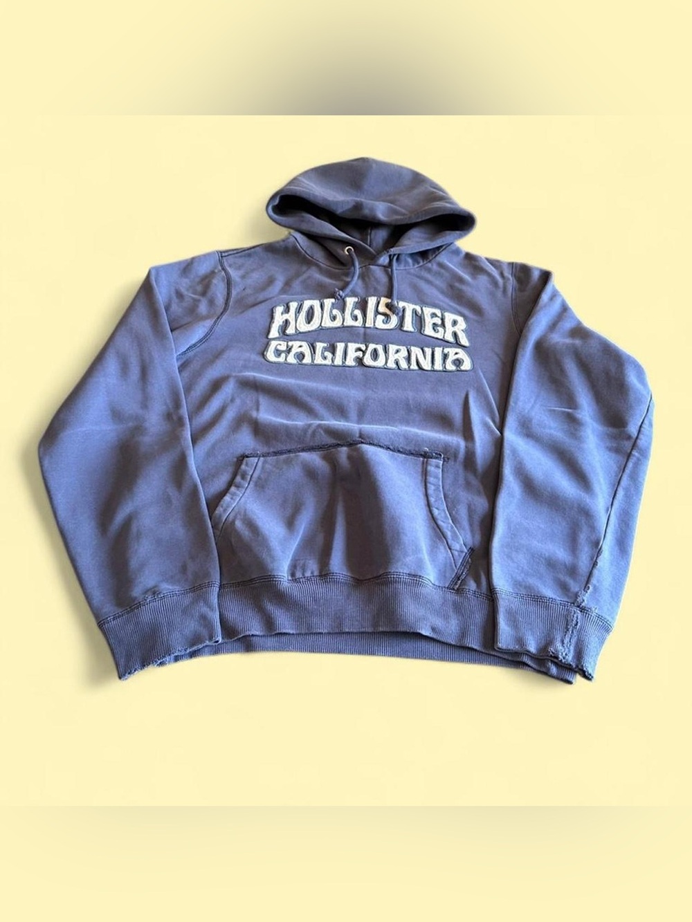 Vintage Y2K Hollister Hoodie Grey Faded Distressed Heavyweight Men’s L